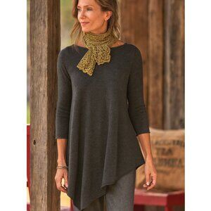 Joan Vass Studio Lagenlook Soft Knit Cashmere Blend Sweater Tunic size M